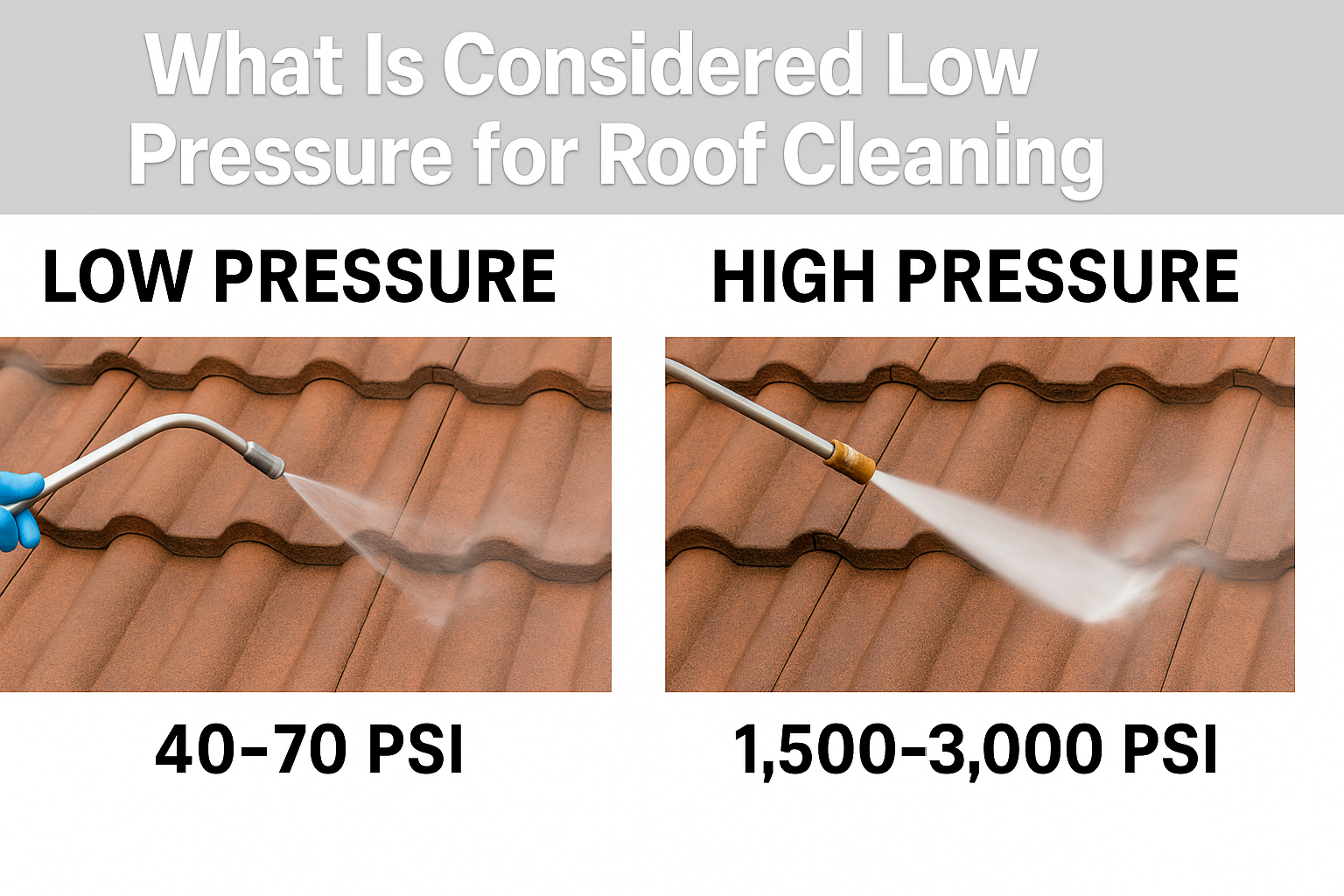 What is considered low pressure for Roof Cleaning